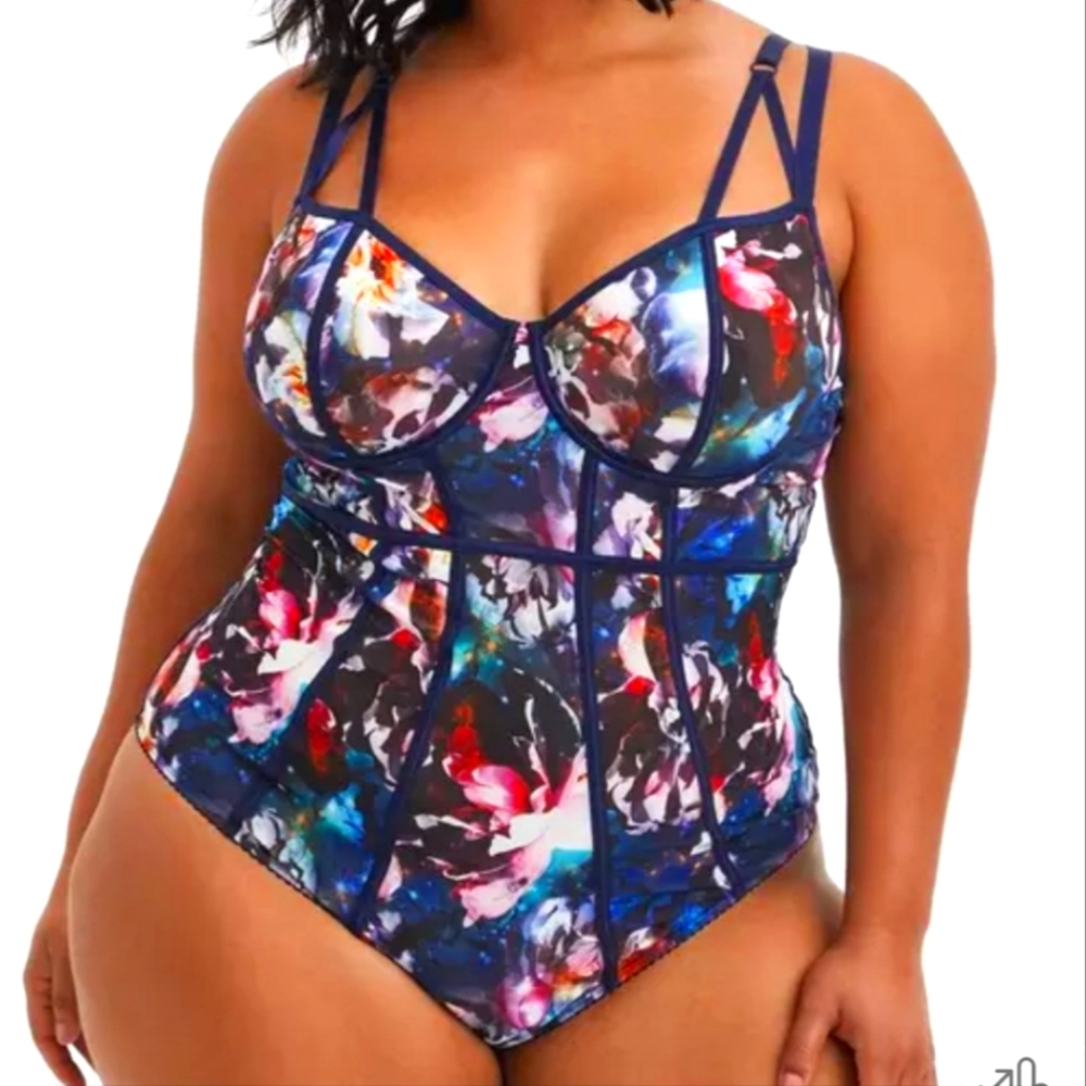BNWTO Torrid Simply Mesh Bodysuit with the matching high waist brief (3X)
